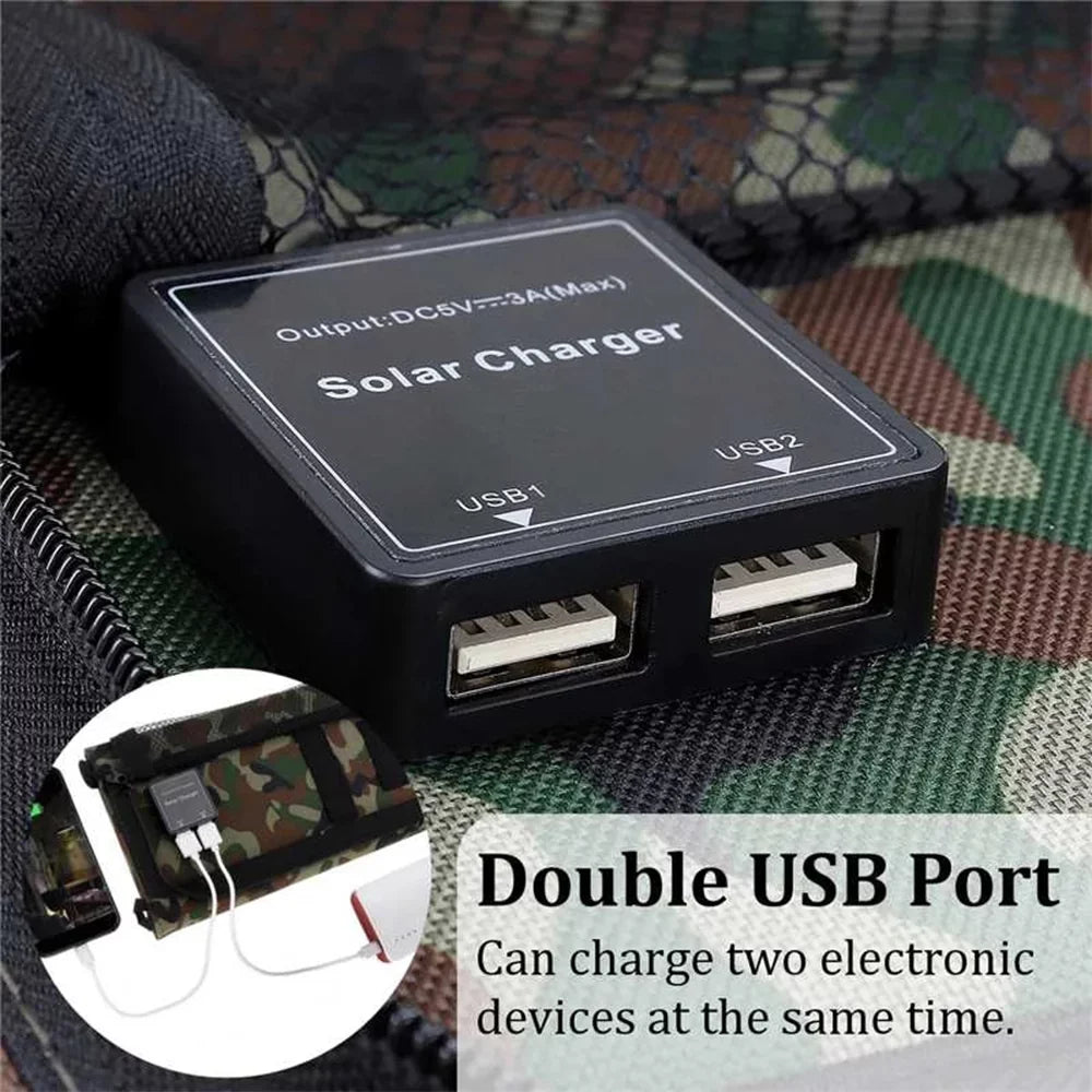 Charger Phone Bank Panel Folding Camping Power Solar Outdoor Hiking 80W