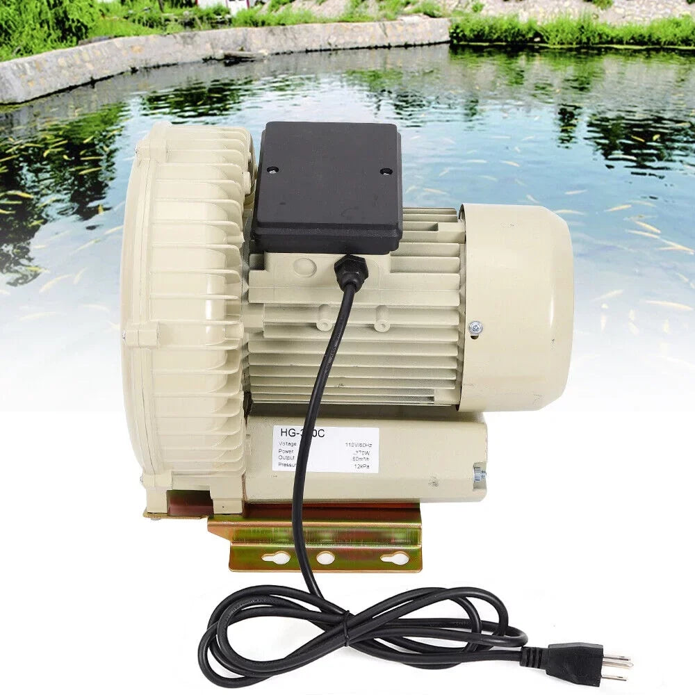 Air Blower Pressure Industrial Aquaculture High Pump Air Miumaeov Hydroponics 110V Blower 370W Pond Fish Aquarium