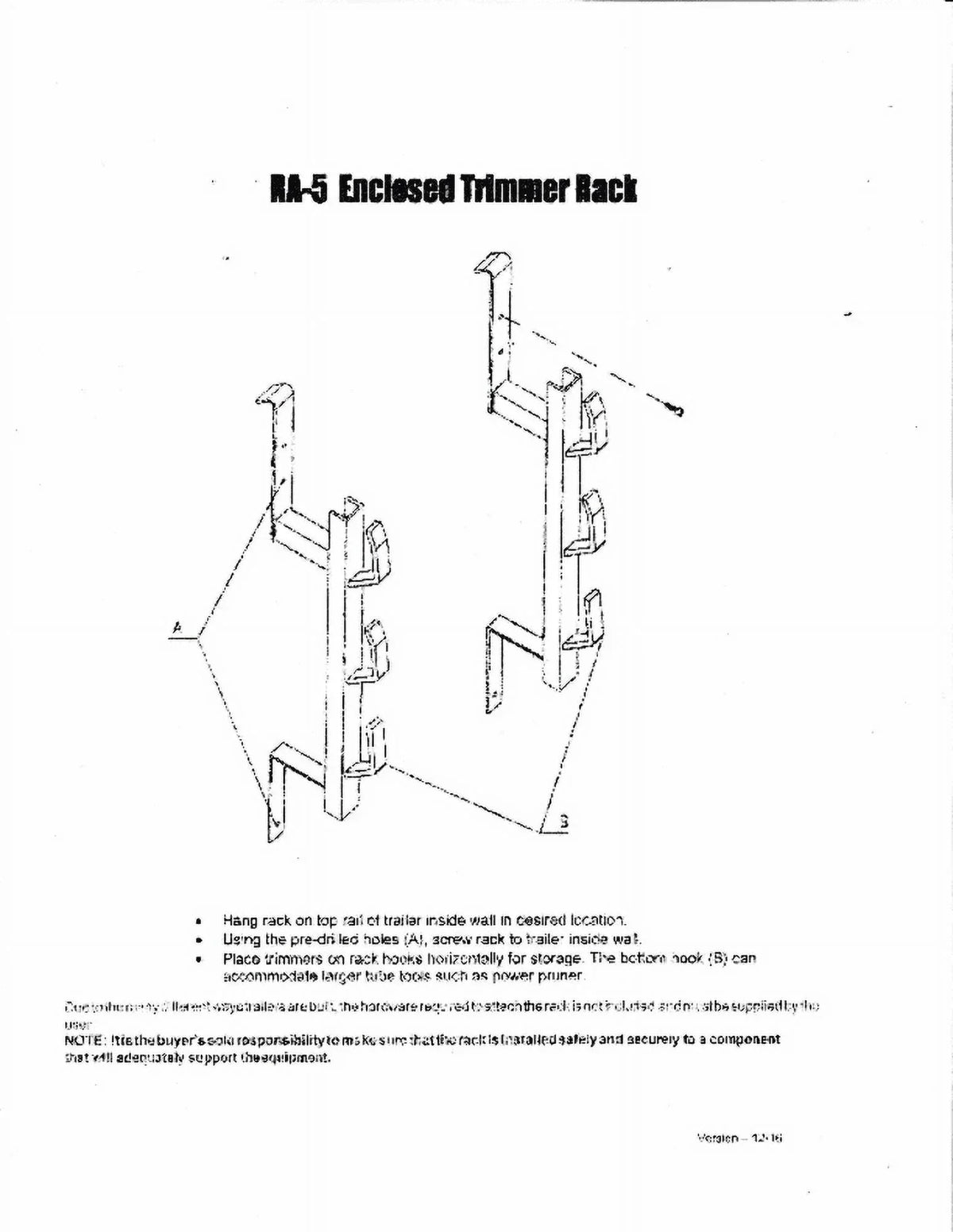 Trimmer for Rack Enclosed 3 Rack -5 Trailers Em