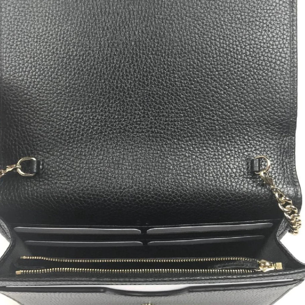 Cross on Gucci Bag Soho Leather Wallet Chain Body Black