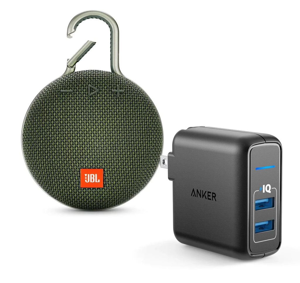 Clip Wall 3 Charger w/Anker 2 Forest Ports Speaker Bluetooth