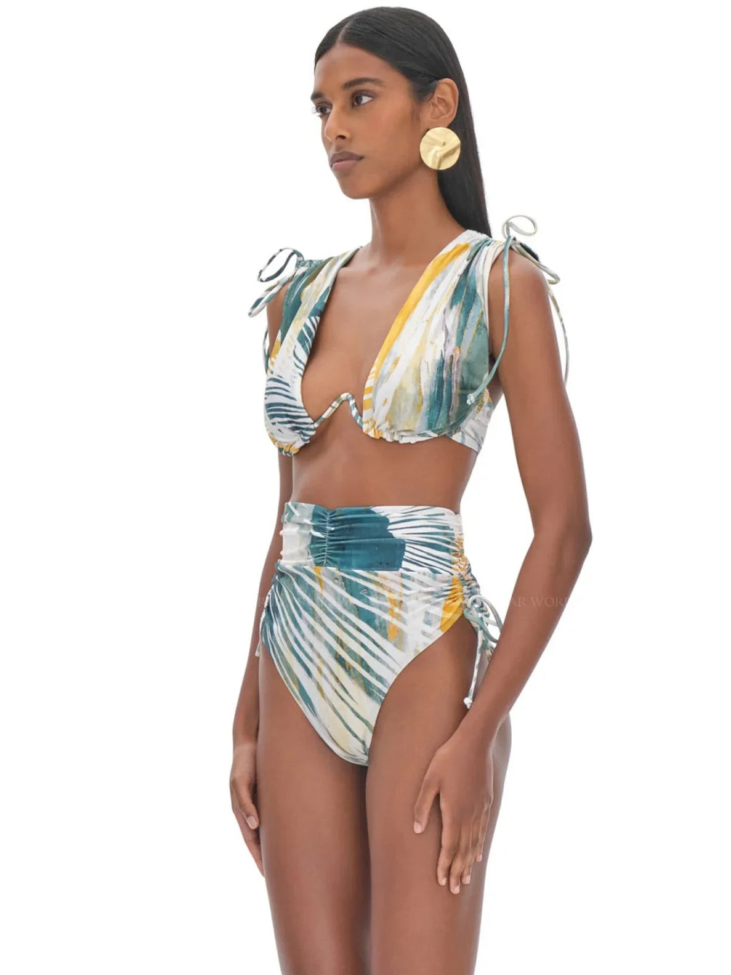 Top, Iyamah Menasa Underwire Andrea Ruched Swim Large Bikini