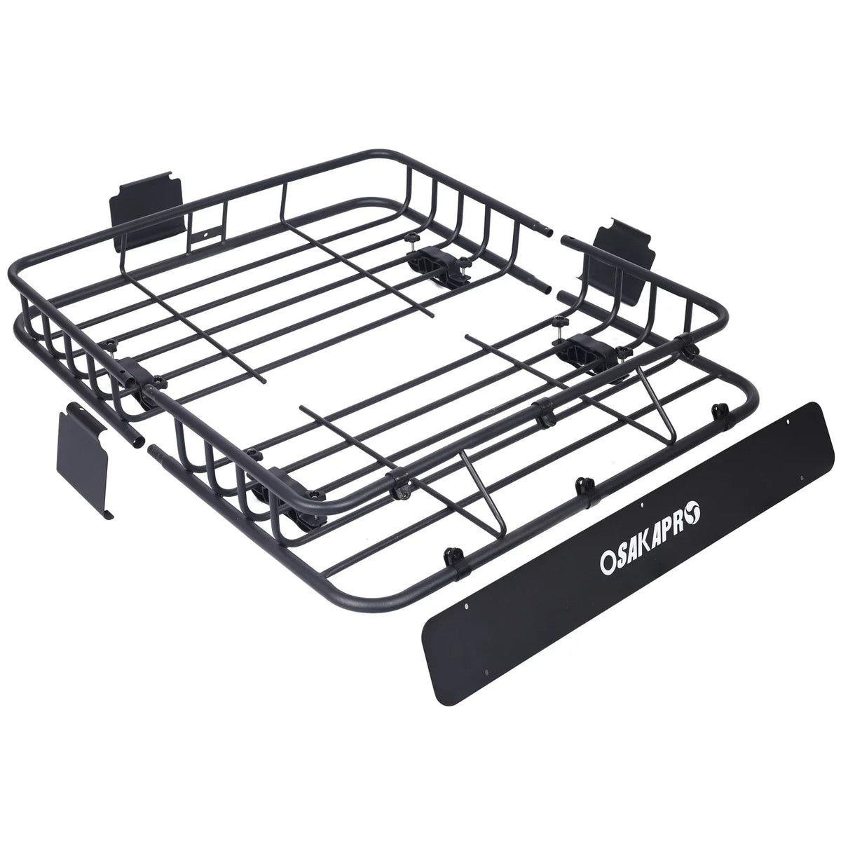Black Steel Roof Mount Steel Carrier Rooftop Top Cargo 43" Basket Universal Fit Climaticproof Heavy-Duty Rack -