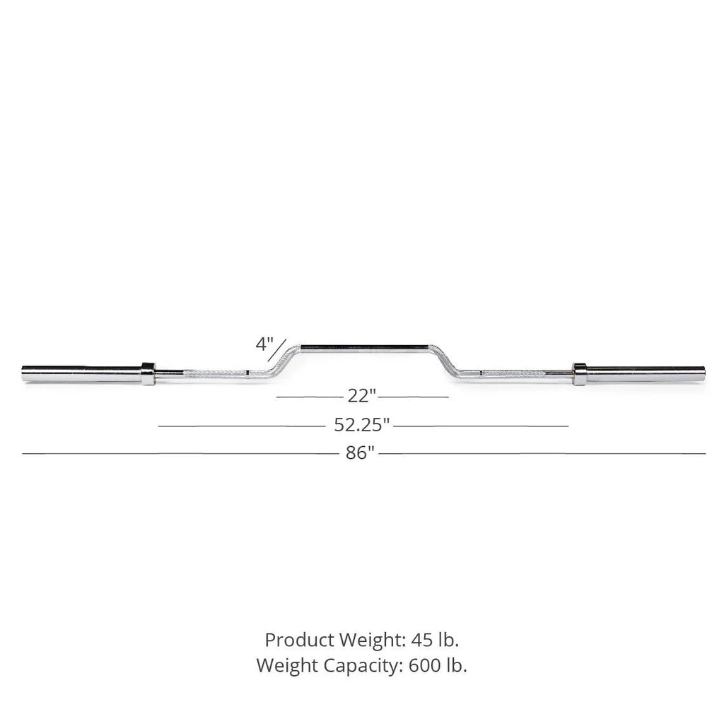 7 Bench Fitness Finish Press , Bar, Rated Olympic Cambered 600 Chrome Titan