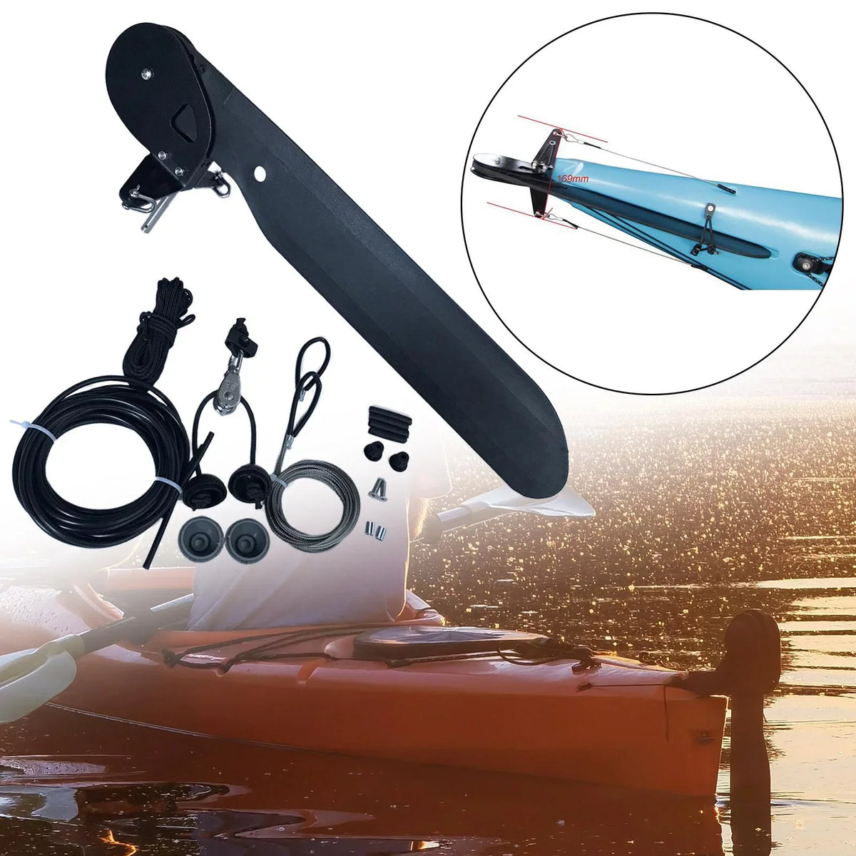 Nylon Rudder Kayak Parts Moisturecraft Control Accessories System Rudder, Vessel for Steering Kayak Canoe Foot Replacement Fishing