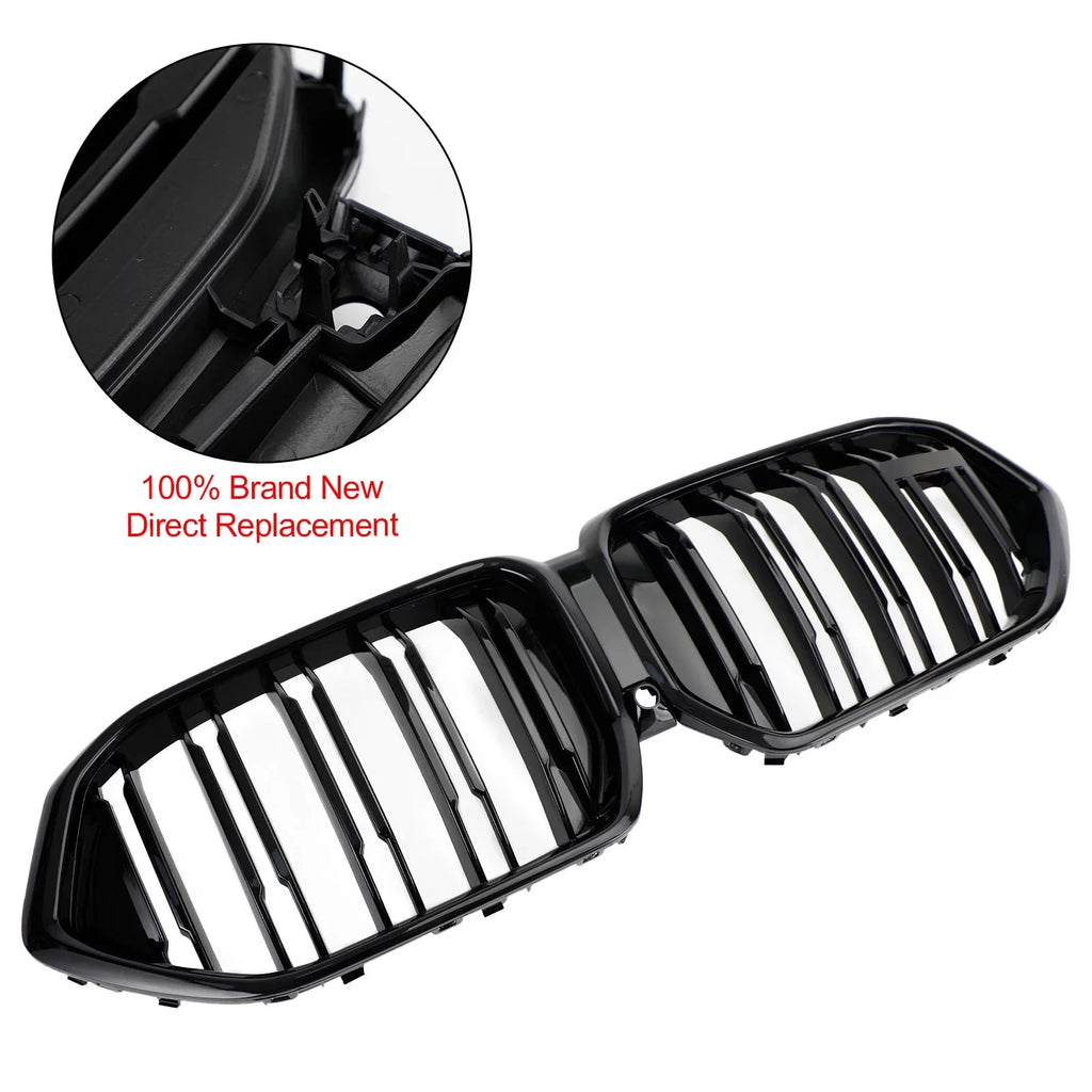 Black Fit Grille M50i Bumper W/Camera Front G06 for Grill 2020-2022 Hole X6