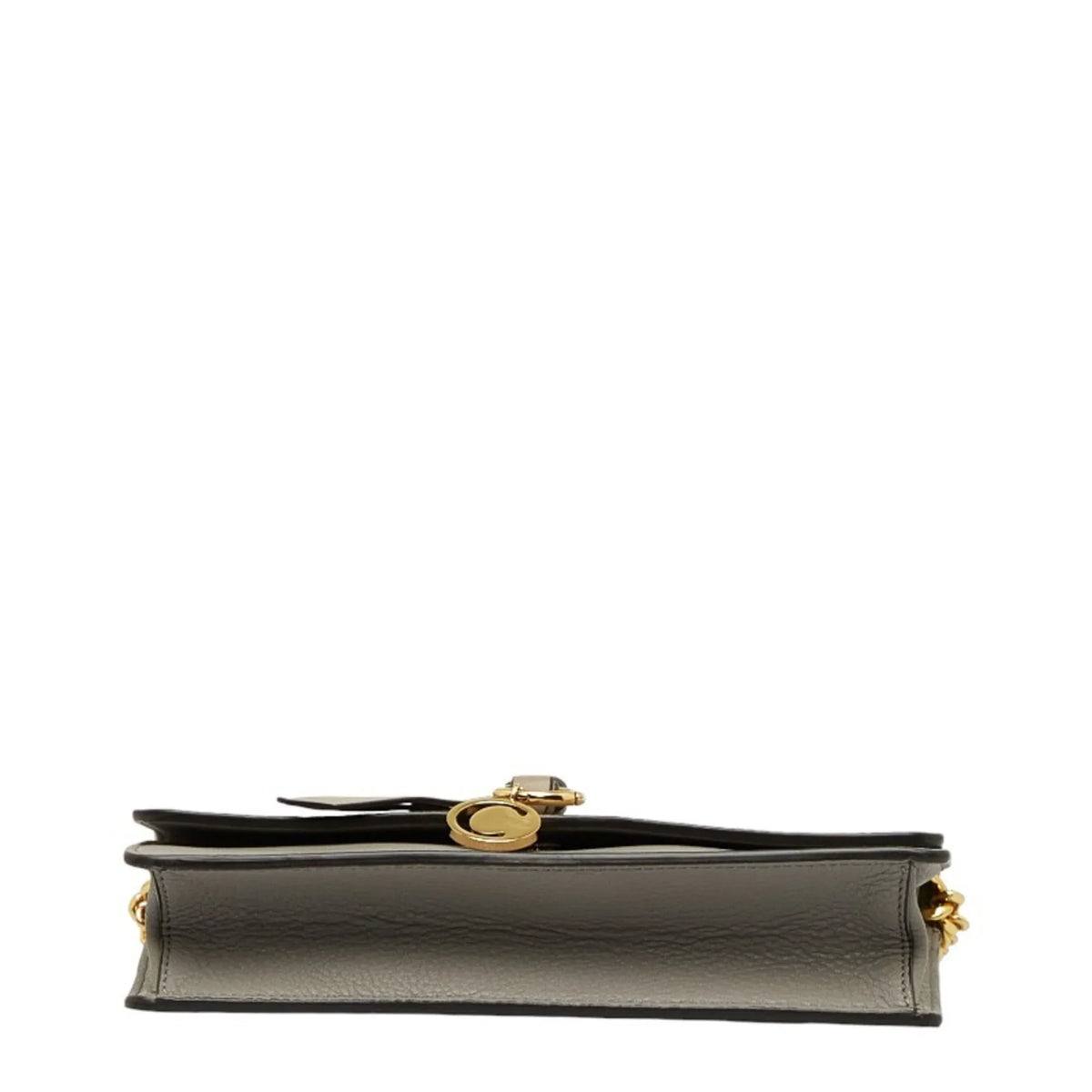Chloe Chain Bag (Good) Leather Gray Chloé Shoulder Women's Pre-Owned Alphabet
