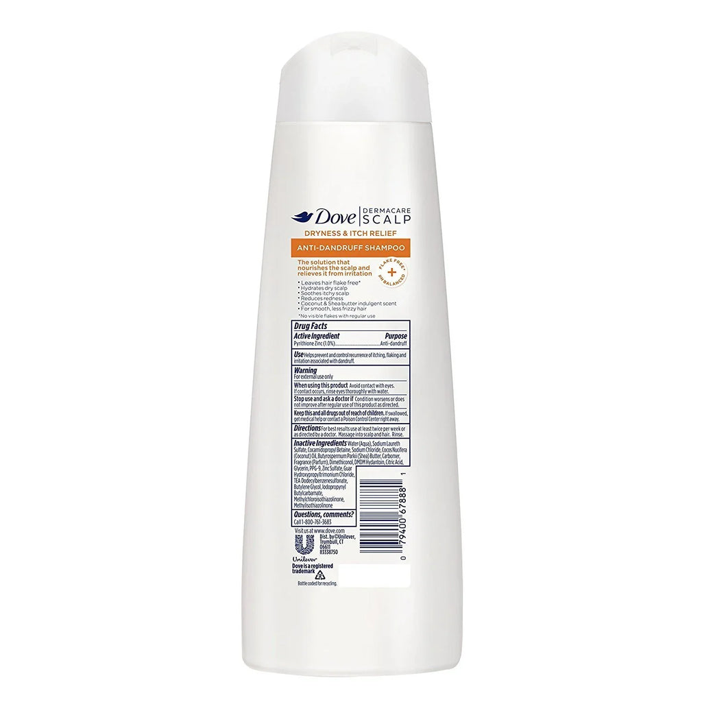 Oz (Pack Scalp Itch Dryness Relief - 12 & Dove Dermacare Of Fl Anti-Dandruff - Shampoo - 2)