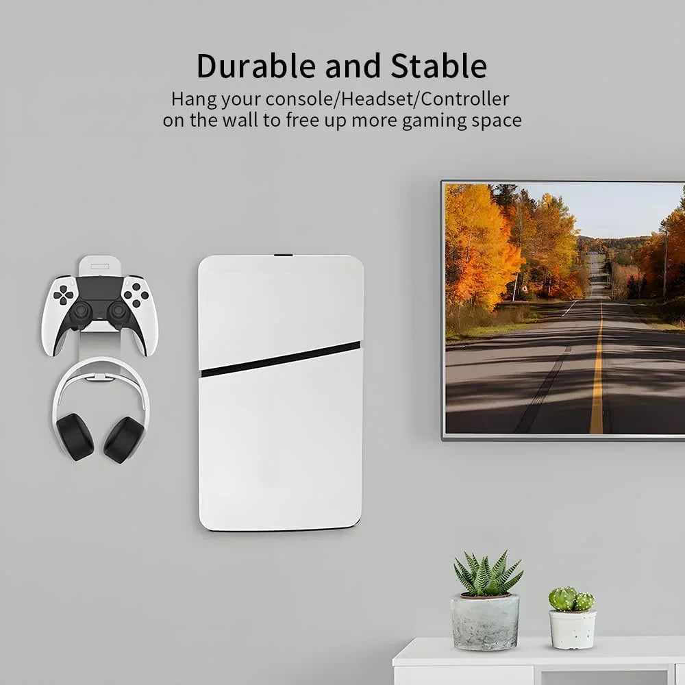 Controller Fits Slim Holder Hanging Bracket with Hanger,Black Stand Slim, Wall Metal PS5 Stable Headphone PS5 Steel Mount for with & Wall Uberwith