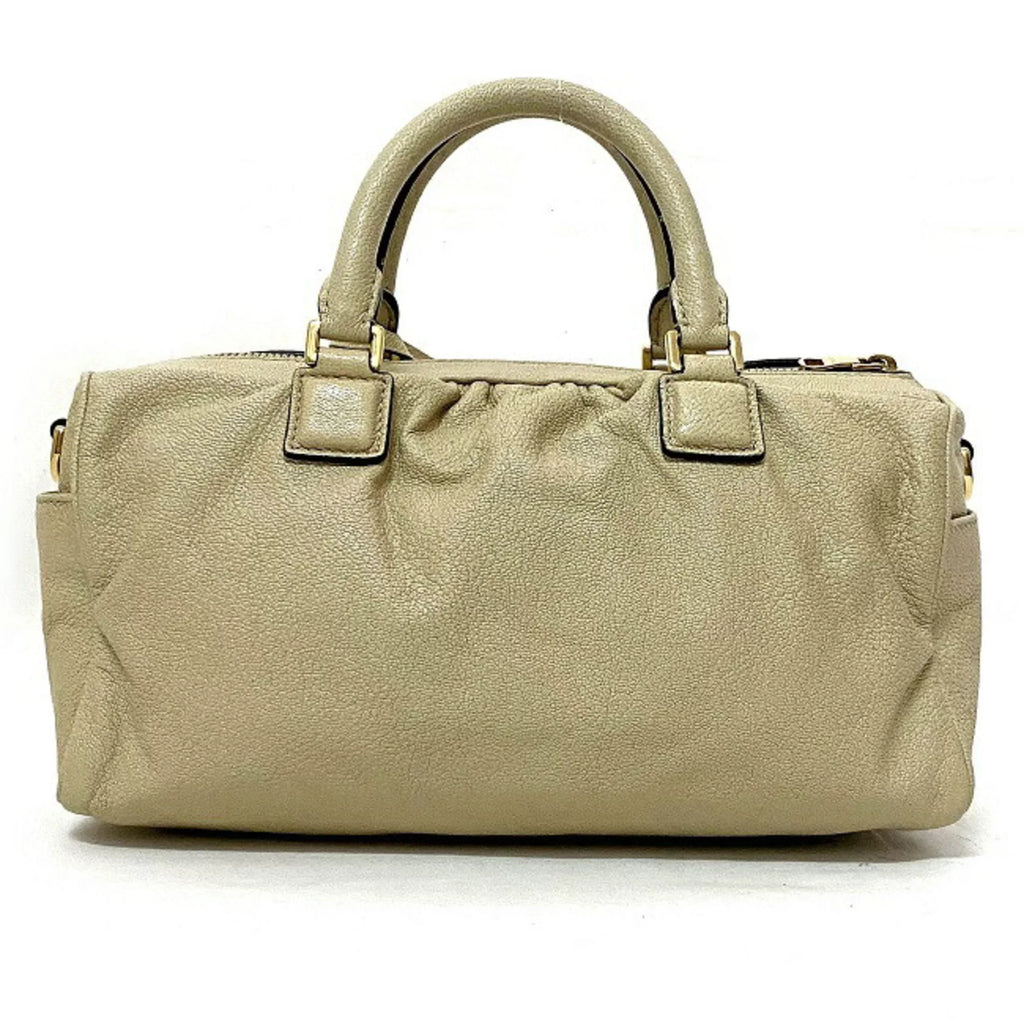 Handbag Boston Champagne Anagram Women's Pre-Owned Loewe Leather Gold (Good) Lame 2way