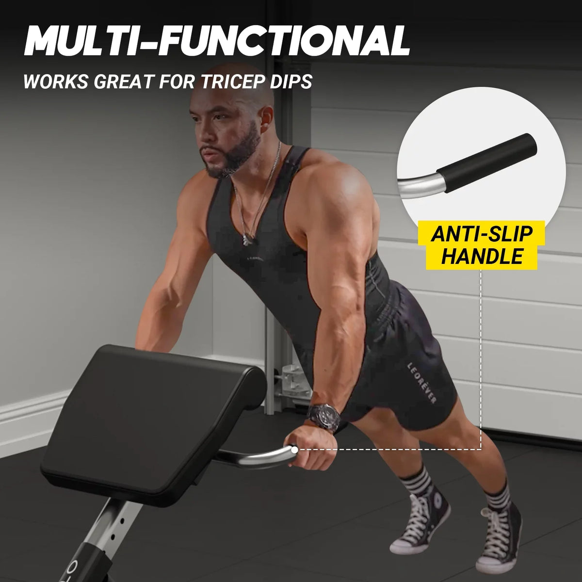 Exercise Adjustable Foldable Chair, Training. Roman Mikolo with Heights 9 Hyperextension Bench Capacity, for Strength 300LBS