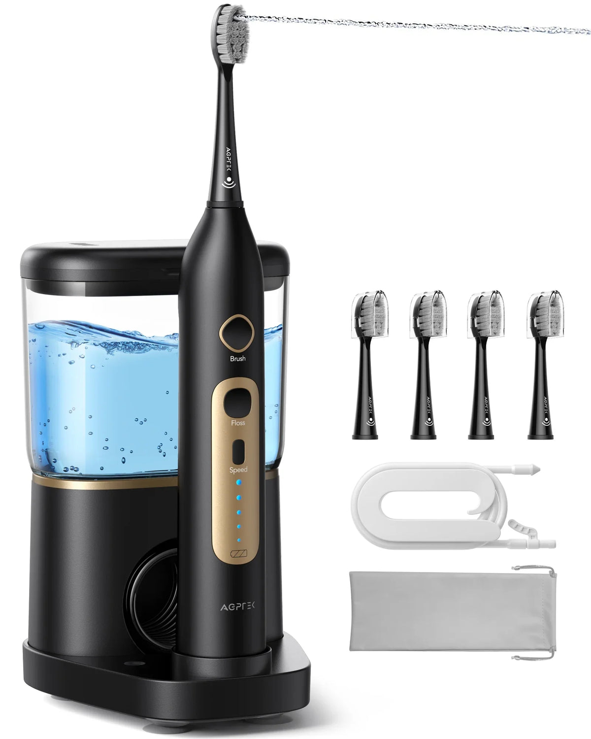 Levels Moisture Life, IPX7 Teeth, 2 5 Toothbrush Moistureproof 500ML, Gums, Toothbrush Moisture Sonic Cordless 14 - Days Flosser & Battery Electric Flosser for Combo, Braces with in 1 and