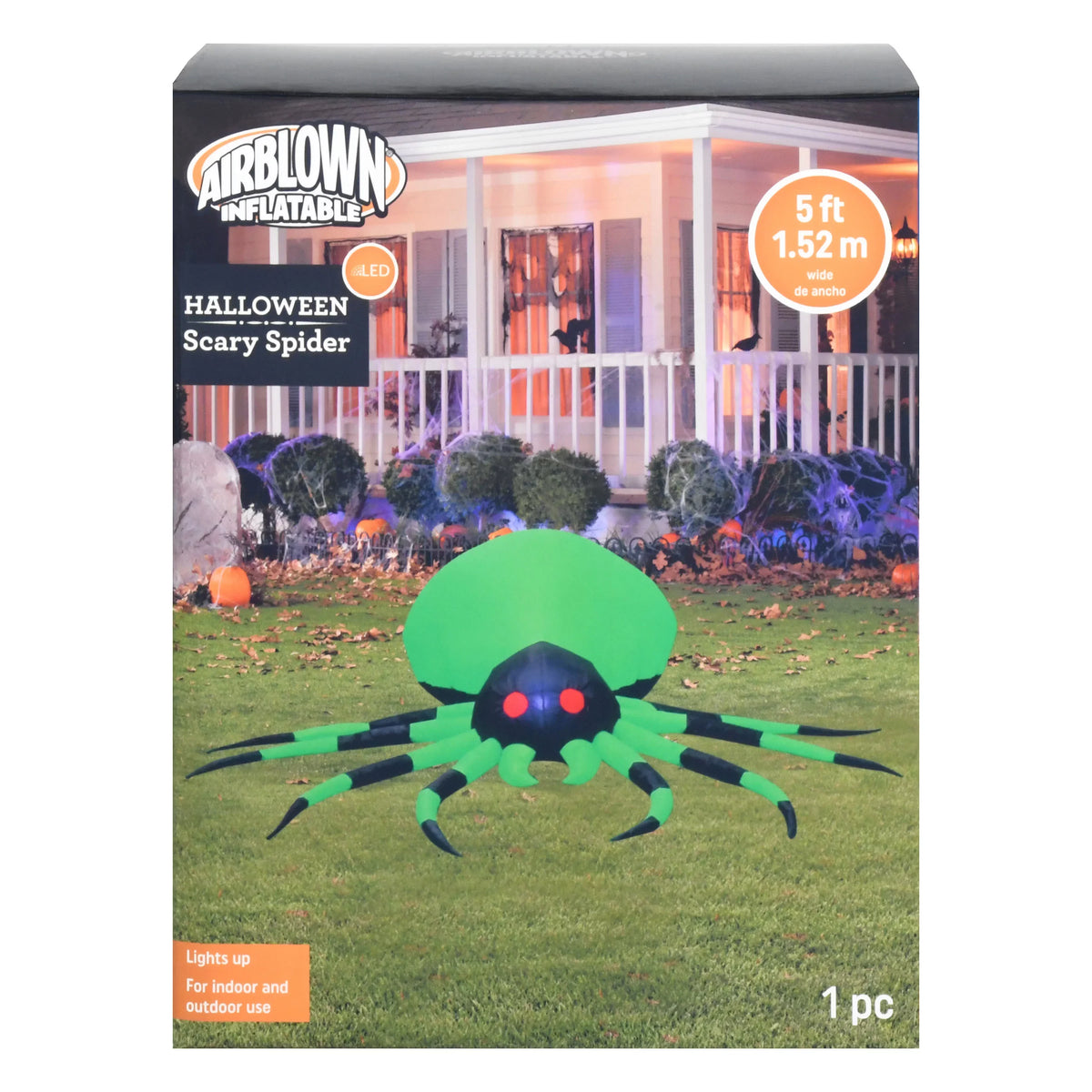 Green 4FT Halloween Inflatable Inflatables Airblown Spider