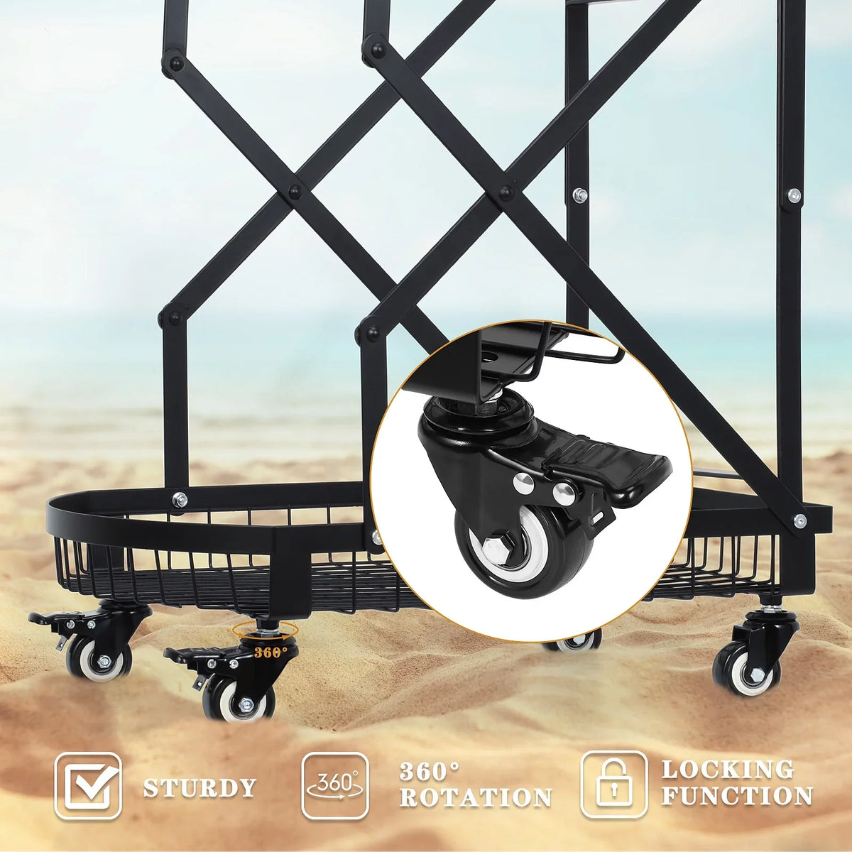 Metal Storage Multifunction Trolley Rolling Utility Cart, 2-Tier