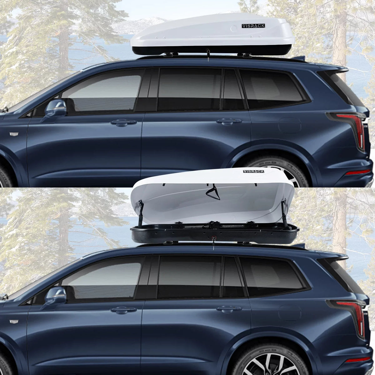 Box Hard 56.3" H, Double Rooftop Cargo x L 13.8" ft³ x Shell Rooftop Large for with Moistureproof W Locks, Box Cargo Carrier Rooftop White Cargo 13 30.3"