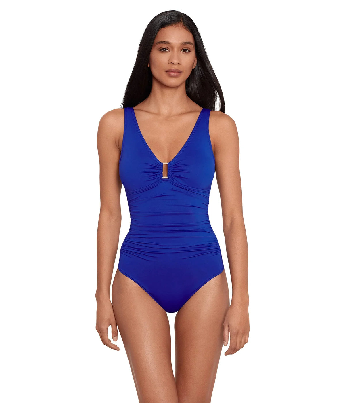Ralph Beach 12 One-Piece Front Lauren Club Ring Underwire Royal Solids