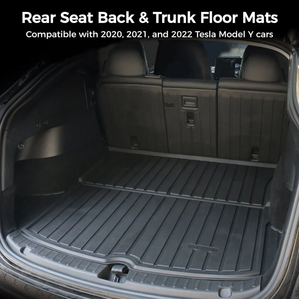 Model Back Tesla Non-slip Climatic Car Moistureproof 3 Mat, Floor Mats, Car Trunk Trunk with Seat All Y, 2021 Fits Floor Mats and 2022 Liner Rear 2020 Trunk