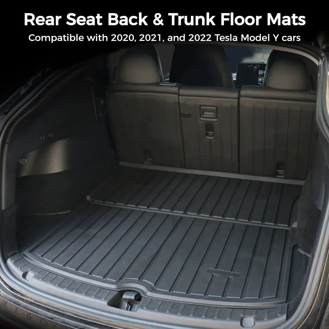 Model Back Tesla Non-slip Climatic Car Moistureproof 3 Mat, Floor Mats, Car Trunk Trunk with Seat All Y, 2021 Fits Floor Mats and 2022 Liner Rear 2020 Trunk