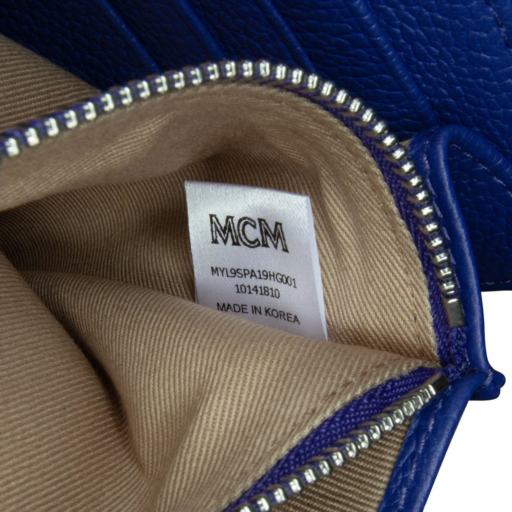 Pre-Owned Unisex Leather (Good) Wallet Crossbody Calf on Chain Studded Patricia Authenticated Blue Bag