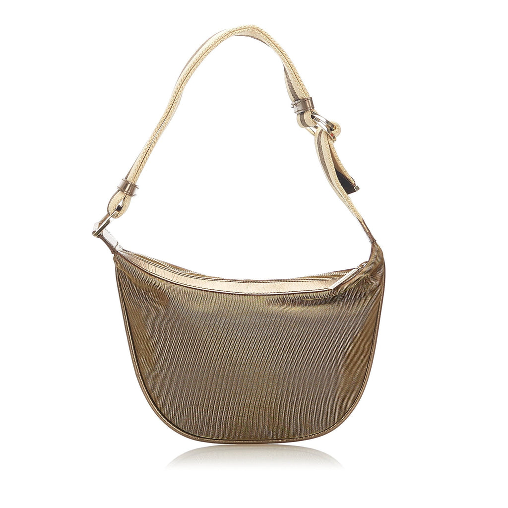 Canvas Fabric Brown Gucci (Good) Bag Shoulder Women Pre-Owned Web