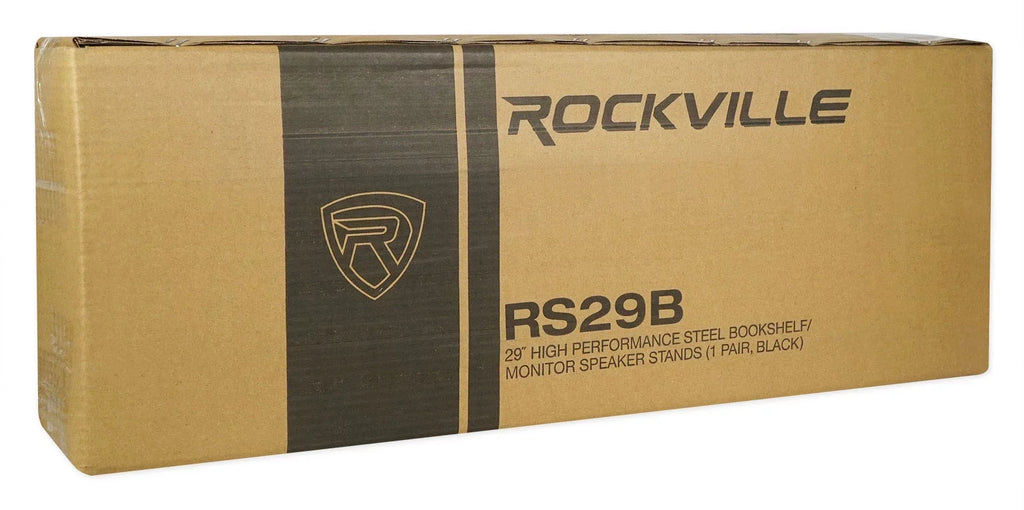 Bookshelf Studio Speaker Black Steel Monitor Stands and Rockville - 29" Pair RS29B