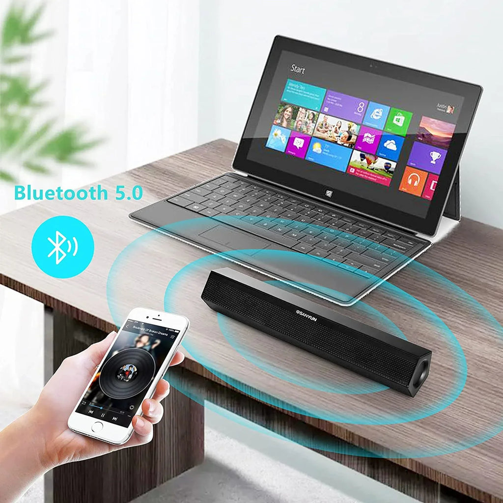 Sound Audio, Built-in for Bluetooth Speakers Mini Power for -A Connection 5.0, /Laptop/Tablet/Desktop/Smartphone Computer Bar, and 16-bit