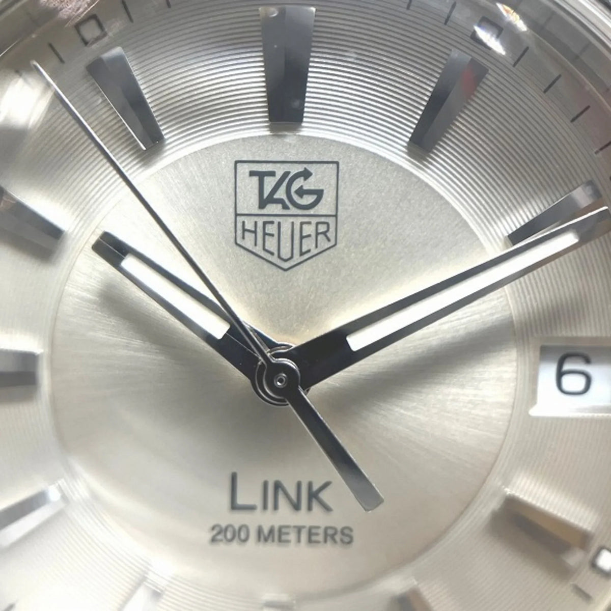 Dial WJ1111 Tag Pre-Owned Silver Quartz Link Heuer Men's Date (Good) Watch