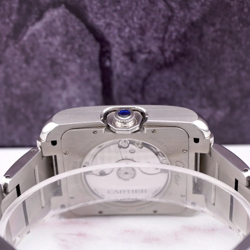 Stainless Anglaise Watch Tank by 37mm Silver Cartier 49mm 3507 Steel Mens Dial