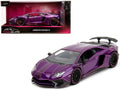 Jada Aventador Pink Series 1/24 Candy Lamborghini Diecast by with Graphics Slips" Model "Pink Car Purple