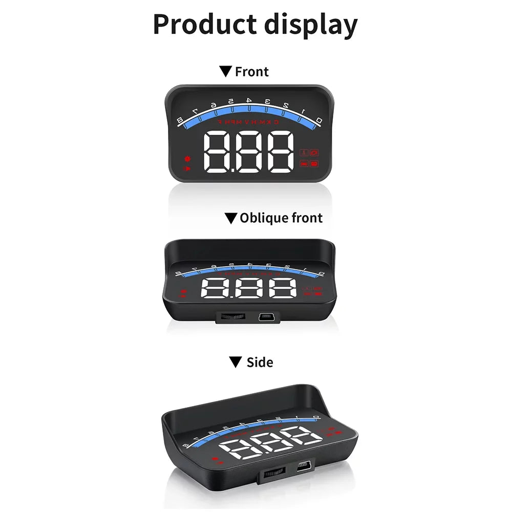 Display Car Speedometer Head Auto Tachometer Carevas M6S Universal Speed/Moisture 3.5" Up Temperature/Voltage Truck Projector Display