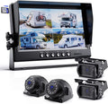 9 inch View Record Moistureproof Night Camera eRapta Function Rear for Vision Quad Camera Screens Trailer 4 Side IP69 Split 1080P Semi and Box Truck Backup