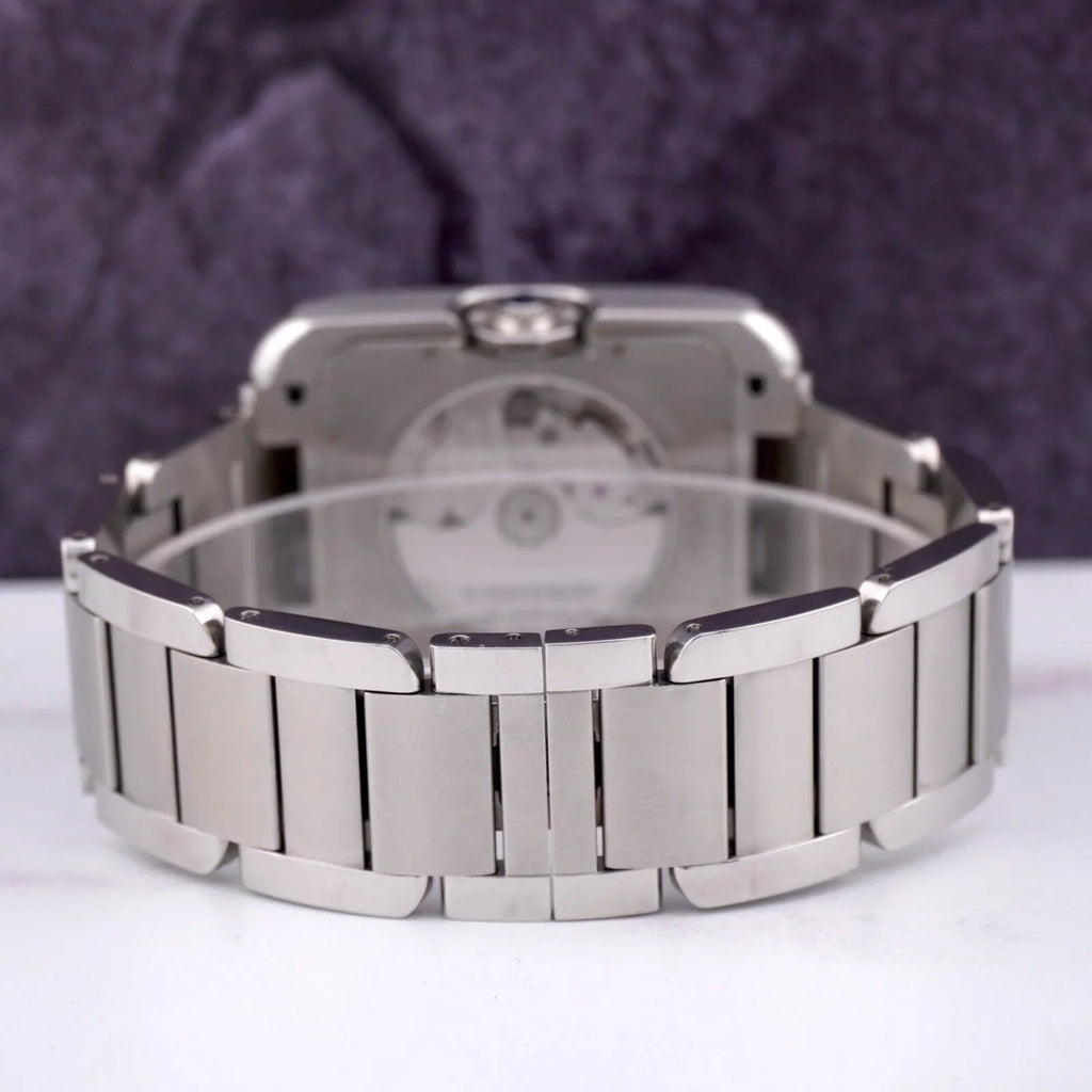 Stainless Anglaise Watch Tank by 37mm Silver Cartier 49mm 3507 Steel Mens Dial