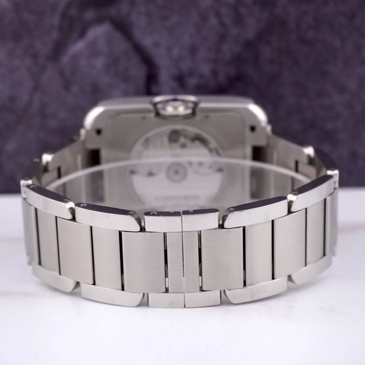 Stainless Anglaise Watch Tank by 37mm Silver Cartier 49mm 3507 Steel Mens Dial