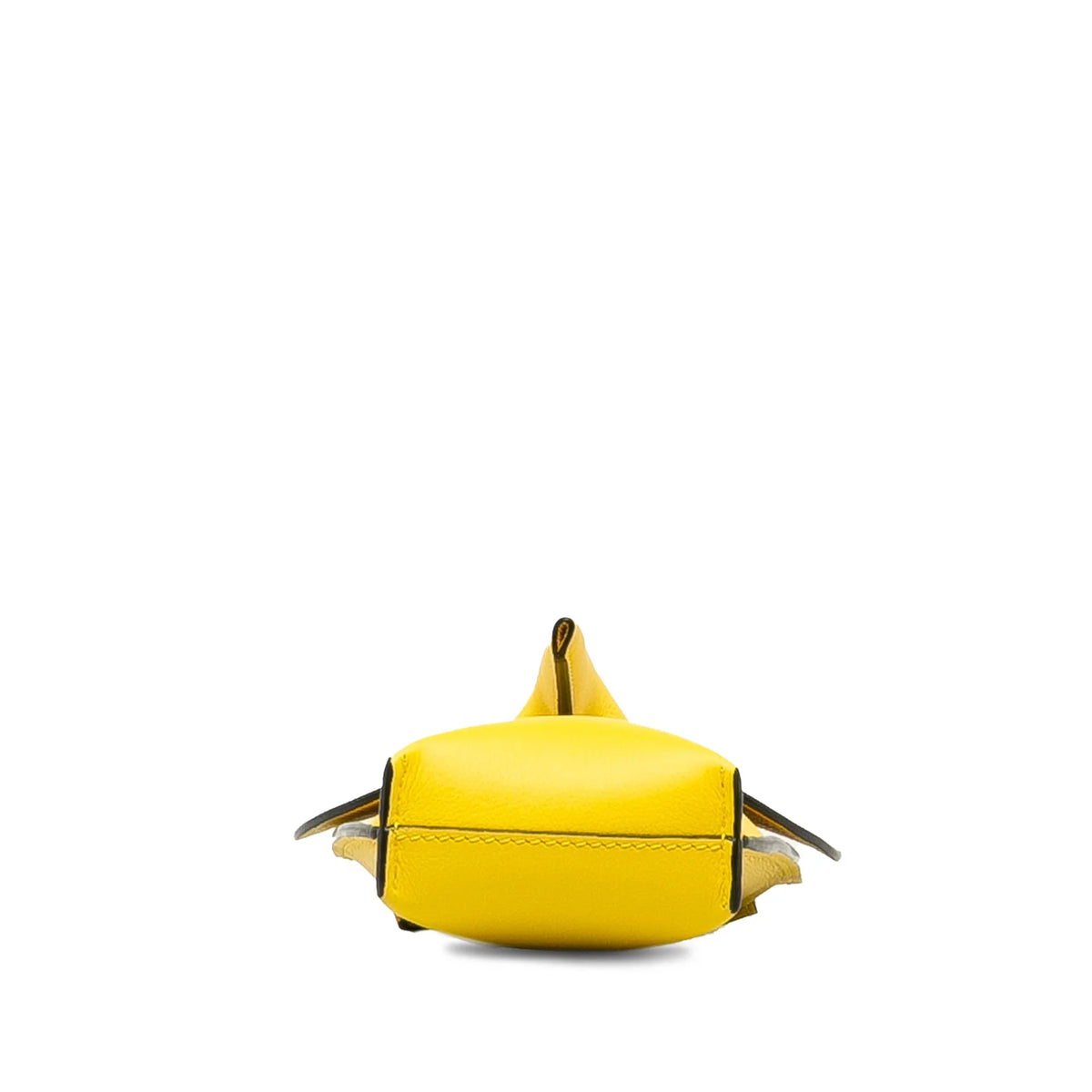 Pocket (Good) Elephant Yellow Authenticated Unisex Leather Pre-Owned Crossbody Calf Bag