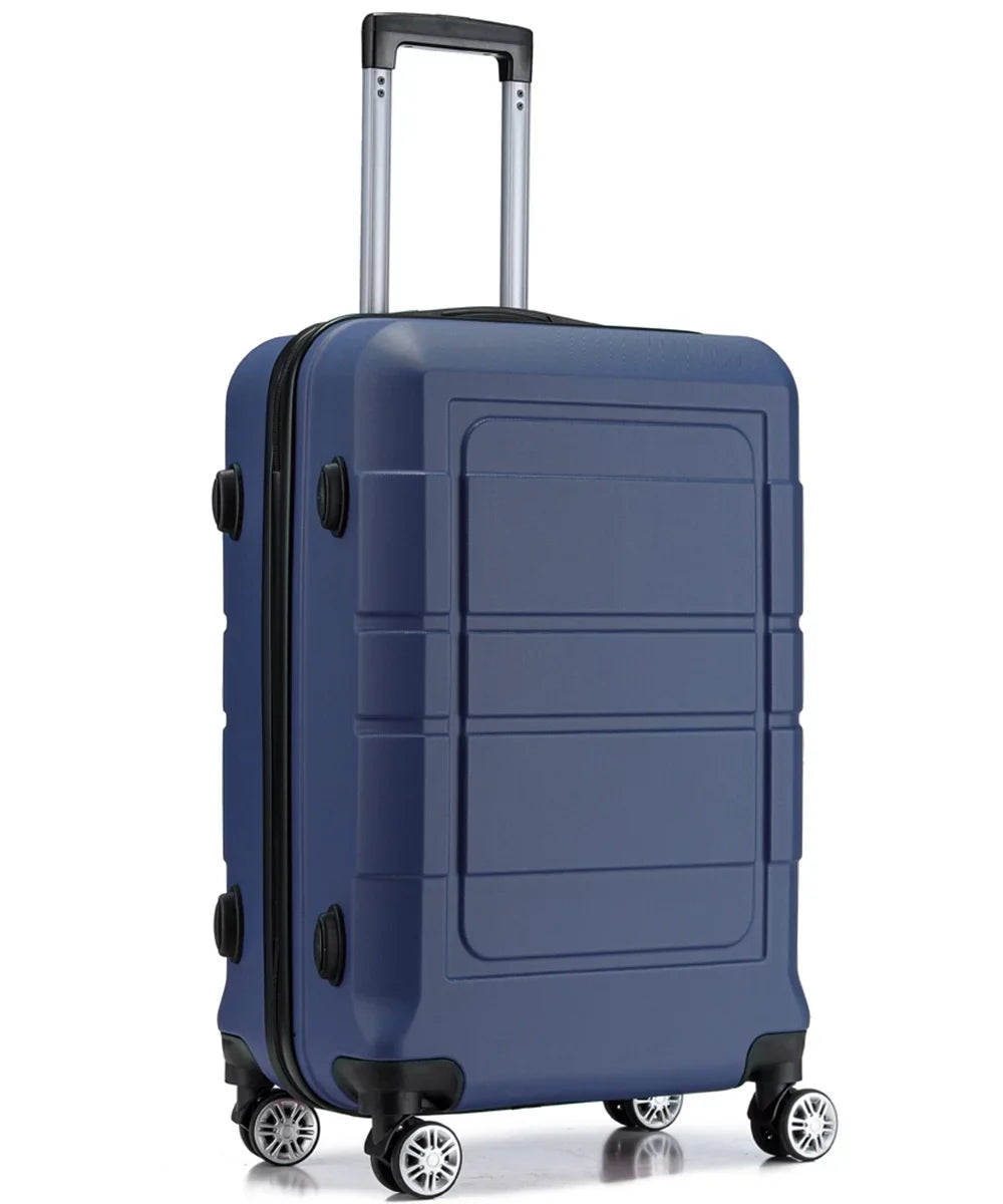Blue Luggage Lock Wheels Expandable Durable Double Sets + Suitcase
