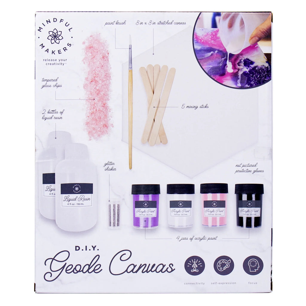 D.I.Y. Girls, Pieces), 14+ (17 and Teen, Mindful Aged Geode Art Canvas Makers Boys Kit