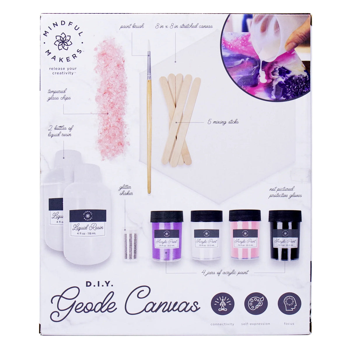 D.I.Y. Girls, Pieces), 14+ (17 and Teen, Mindful Aged Geode Art Canvas Makers Boys Kit