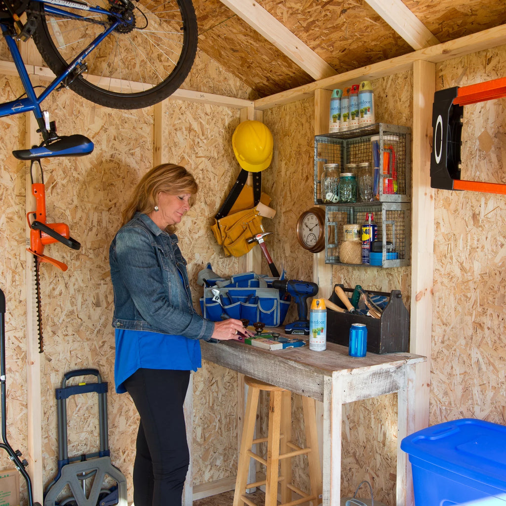 x ft. ft. Handy 10 Wood Shed Home Beachwood (with Floor) Products Storage 12