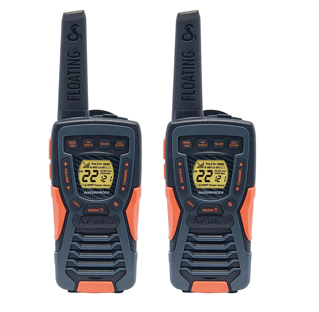 Talkies ACXT1037R- 37-mile (2-Pack) Two-Way Cobra Range Radios Rechargeable Walkie Floating, -