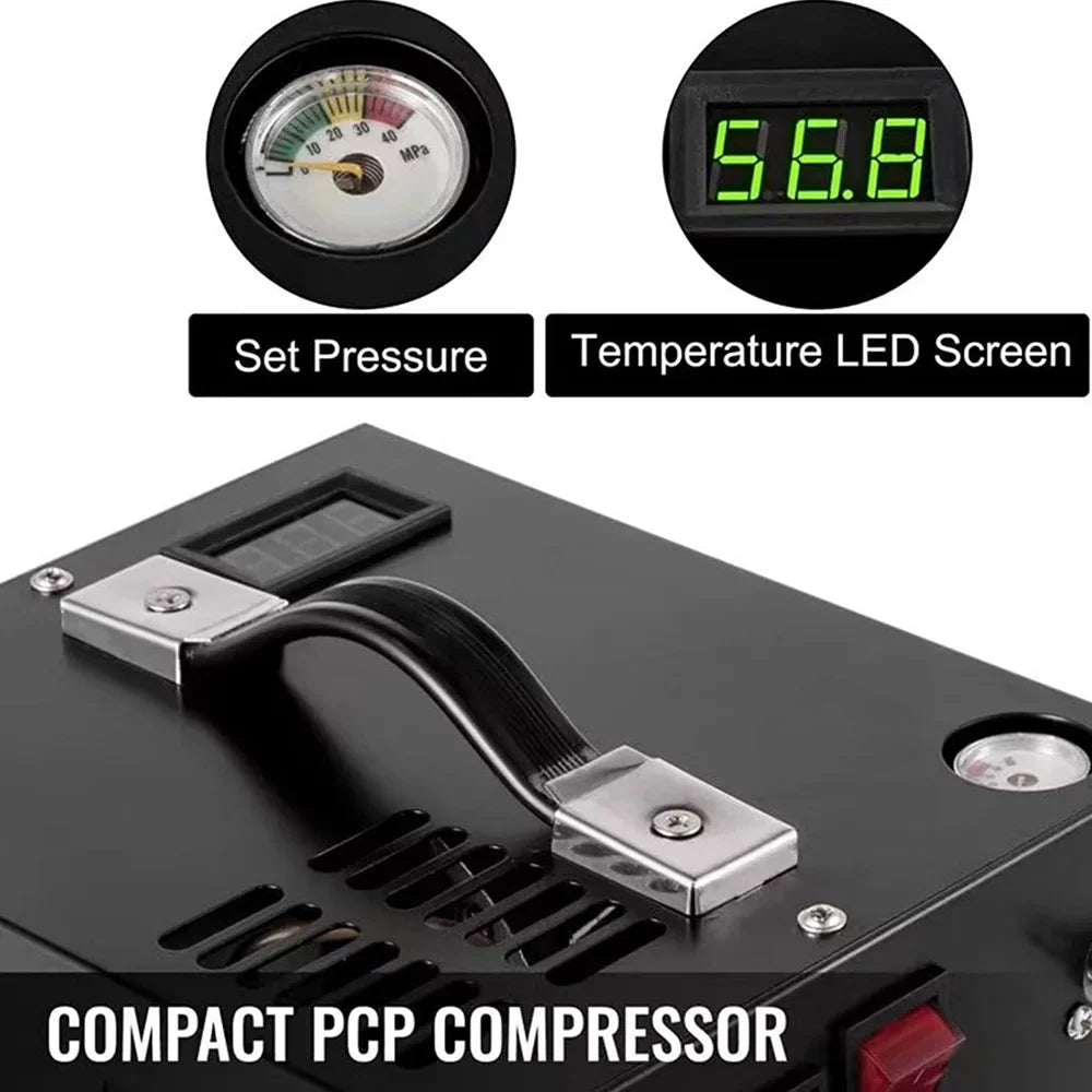Electric Lixada Portable Compressor 4500PSI Automatic Barometer with Shutdown Pressure Intelligent Air High Pump Transformer