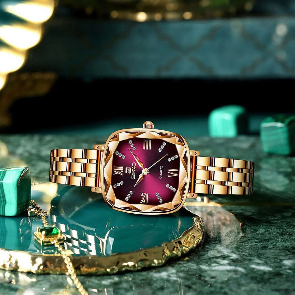 For 2022 Wrist Watch Stainless feminino Gold relogio Female Lady Watches Luxury Women Square Clock Steel Women Watch Rose Brand