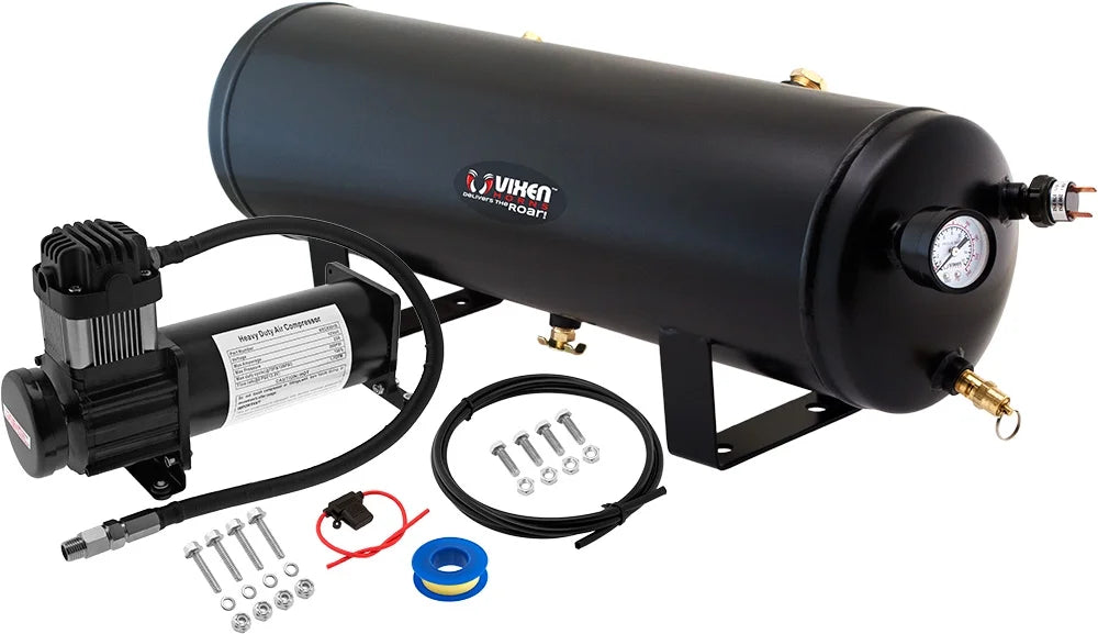 Horn Onboard Liter) (12 3 Vixen Gallon with Compressor VXO8330B Horns System/Kit 200 12V Train/Air Tank