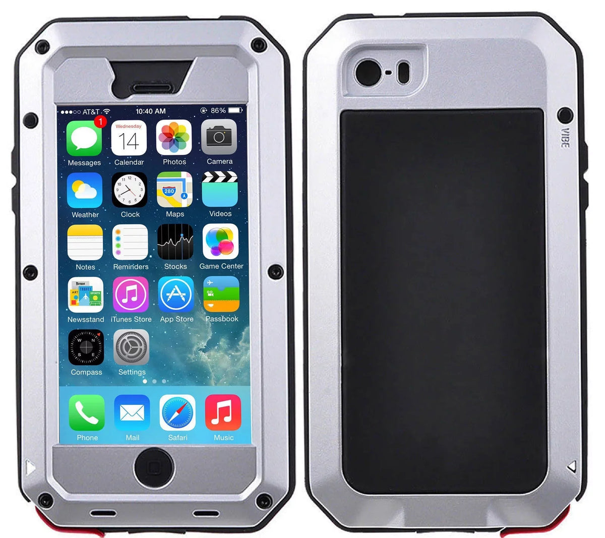 iPhone Grade Duty Case (Silver) Aluminum Protection, Shockproof Gorilla Scratch 6 Rugged Travel Heavy Glass Metal Military and Outdoor Defensive