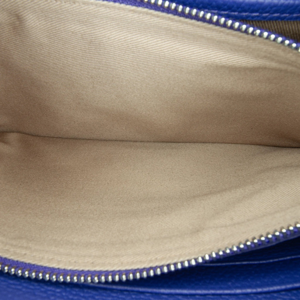 Pre-Owned Unisex Leather (Good) Wallet Crossbody Calf on Chain Studded Patricia Authenticated Blue Bag