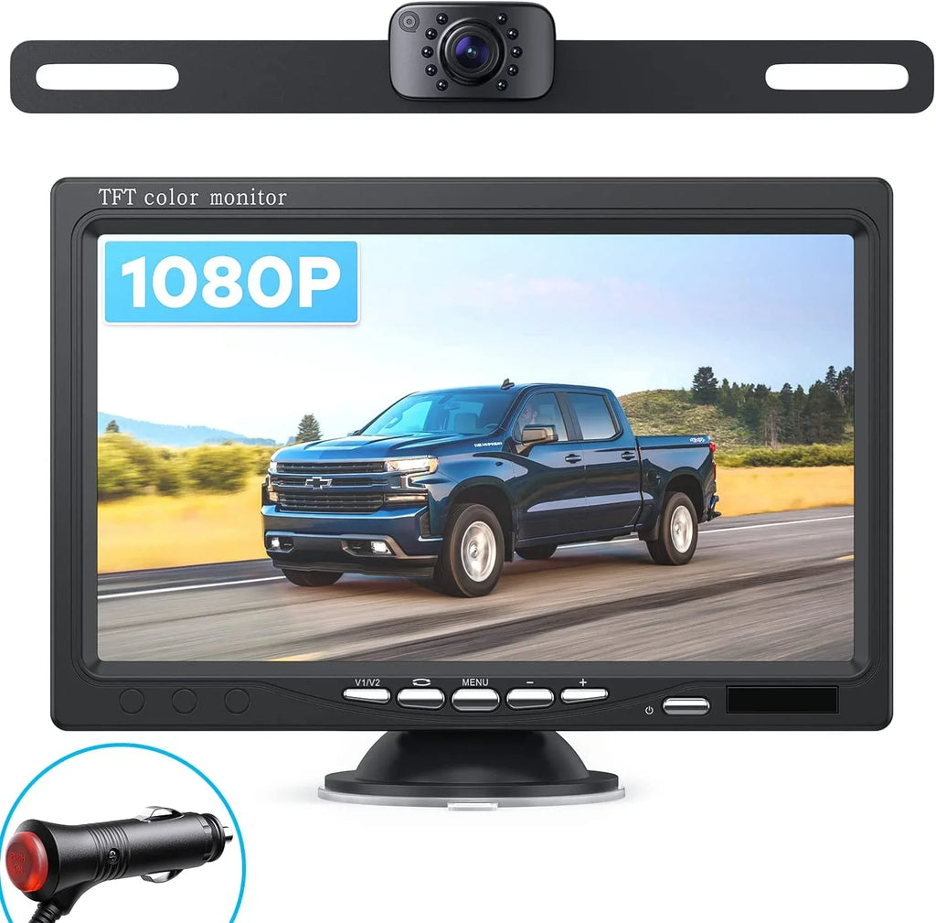 up eRapta View Camera IP69 Monitor Backup Moistureproof Back Lines 7'' & 1080P Night for Truck AY7 Rear Front Camera Grid or Vision Car