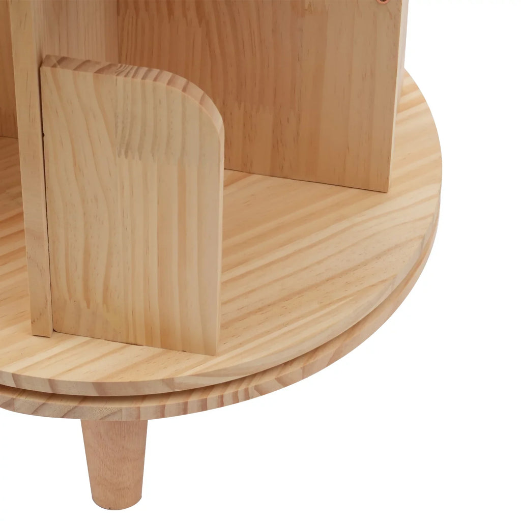 Bookshelf Bedside Standing Wooden Organizer Table Rack Stand Bookcase Floor Storage Rotating Night