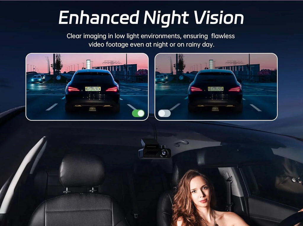 Single Cars, Parking Dash Dashcam,Night Front and Front 4K Dash Duo Wi-Fi,1.5” Rear, Camera Built-in Cam Mini Control,24H 2K/1080P Car for Dual Camera, Mode,G-Sensor,P1 Display Pelsee Vision,Voice