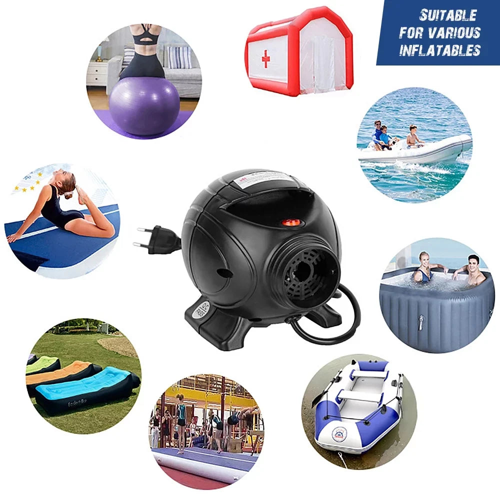 3 Anself Pool Portable Nozzles Inflatables 800W Pump Air Inflator with Float Deflator Electric Bed for Air