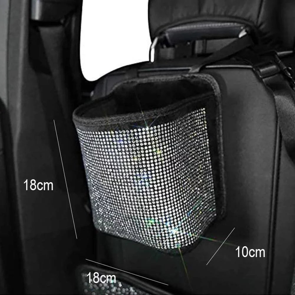 Plush,White Can,Rhinestones Pocket Handbag Between Organizer,Car Net Car Holder StorageTrash Bling Accessories Backseat eing Seat,Back Storage Car Auto Seat - Seat Bag,3-Pack