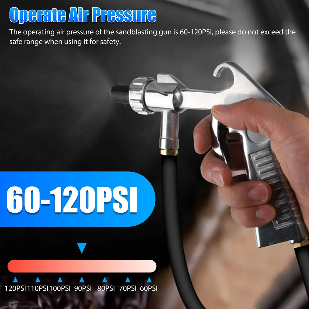 Sand Sandblaster with Gun Nozzle 4 Sandblasting Kit Abrasive Blaster Air Ceramic